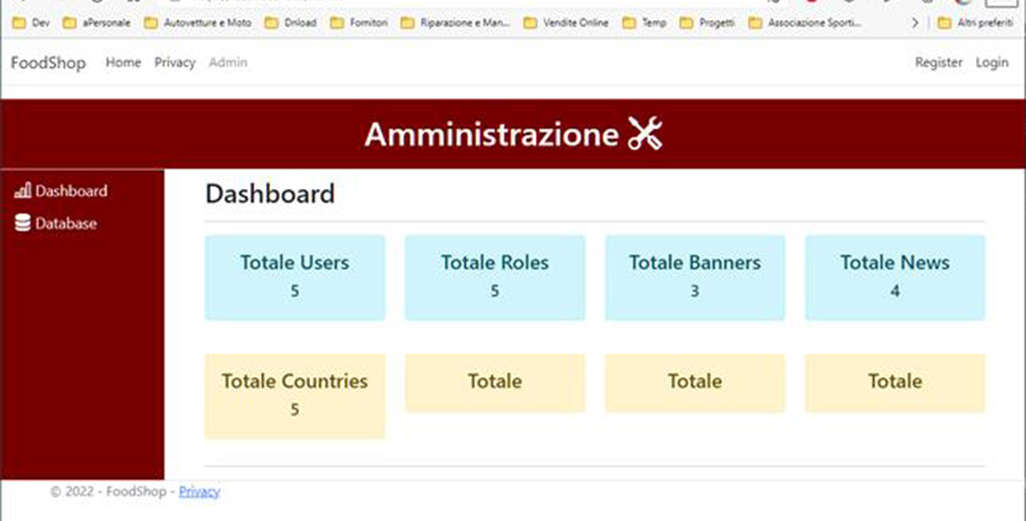 8 – Pagine Admin